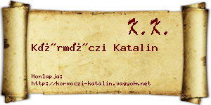 Körmöczi Katalin névjegykártya