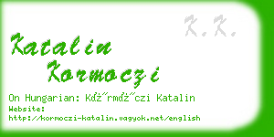 katalin kormoczi business card